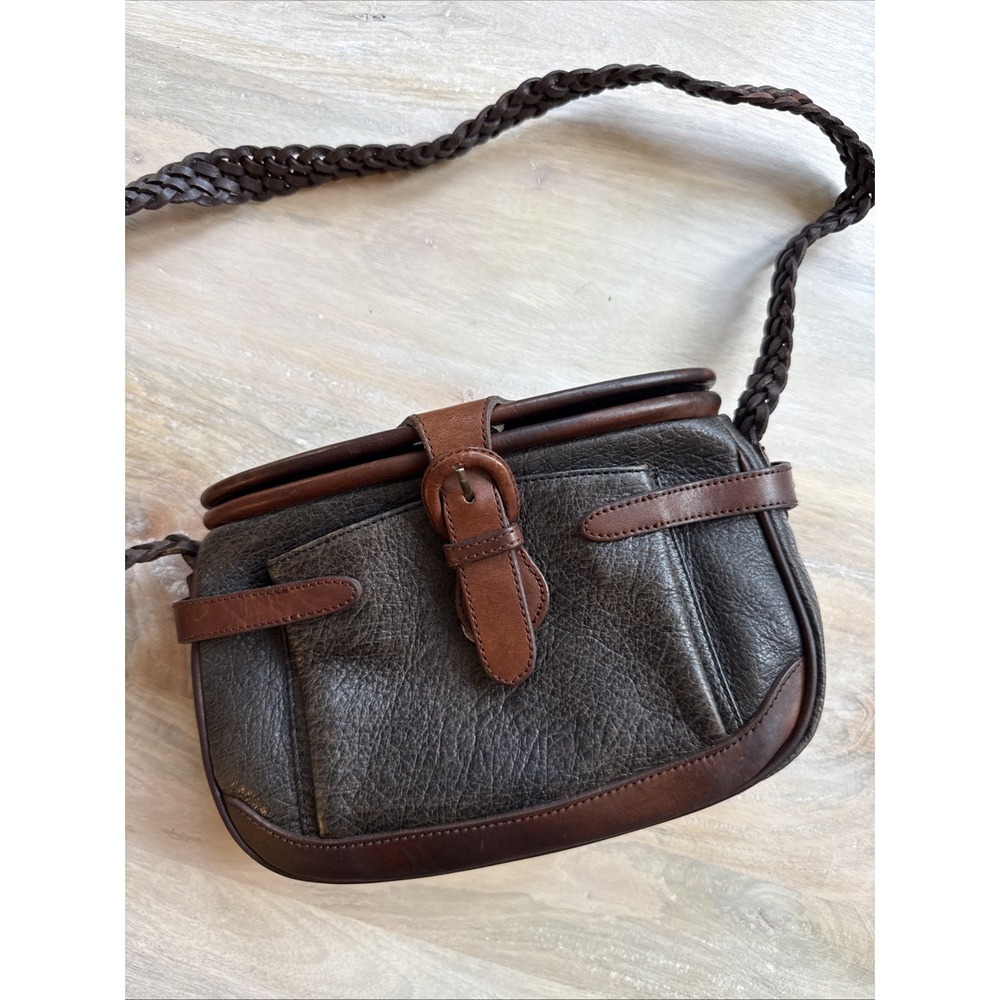 Leather Crossbody Bag in Dark Brown